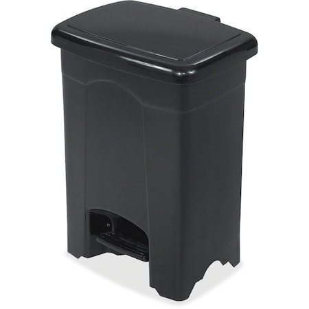 Safco Plastic Receptacle, Step-On, 4 Gallon, 12-1/4"x10"x15", Black SAF9710BL